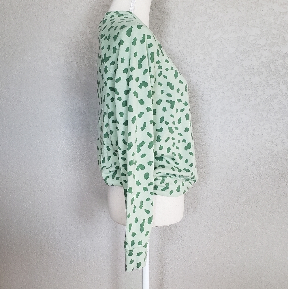 Sundry green leopard print size Small sweatshirt - Picture 3 of 6